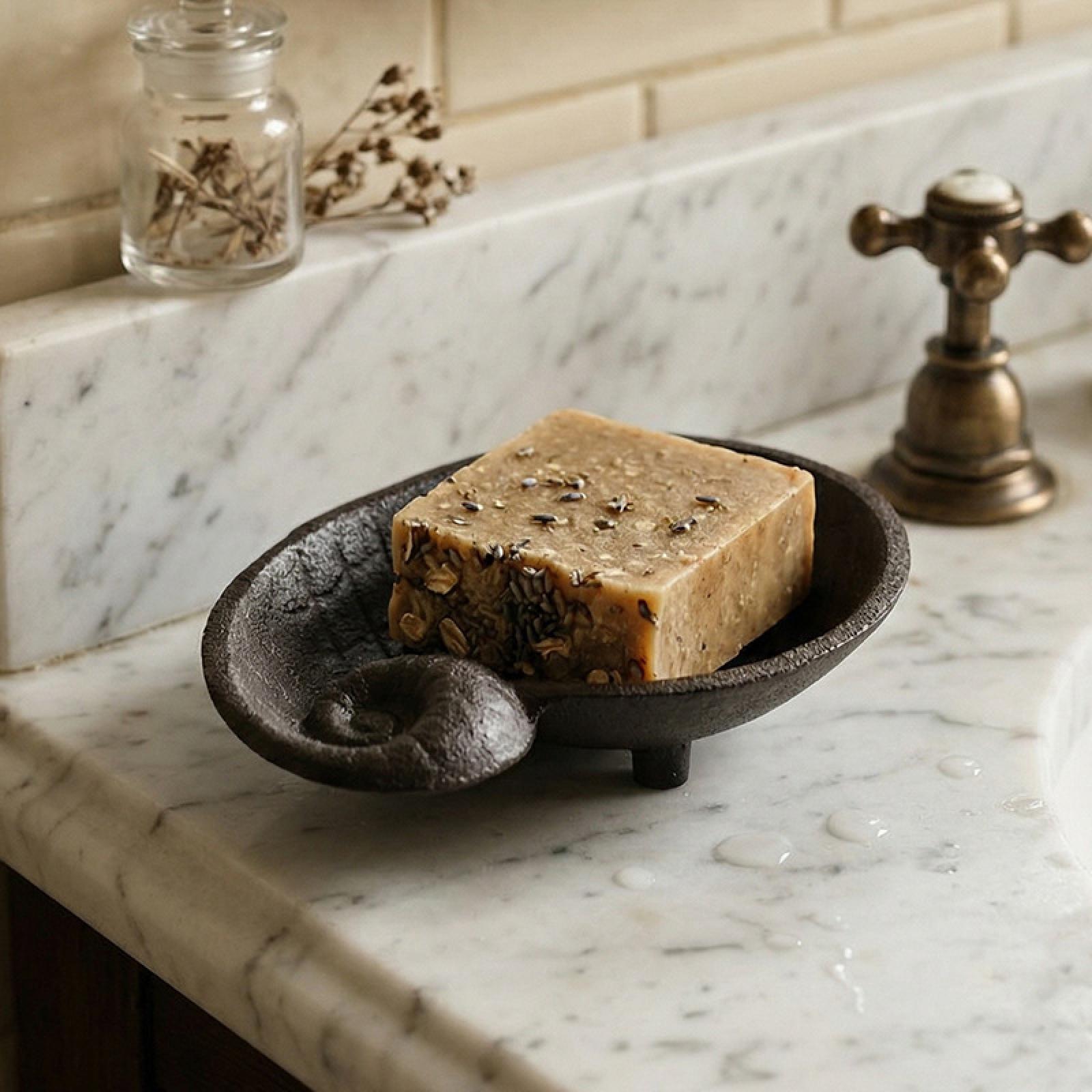 Home Bar Sink - Heavy Duty Iron Soap Holder Antique