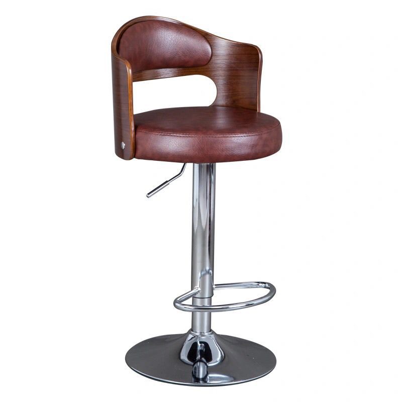 Home Bar Stools - Premium solid wood backrest bar chair,
