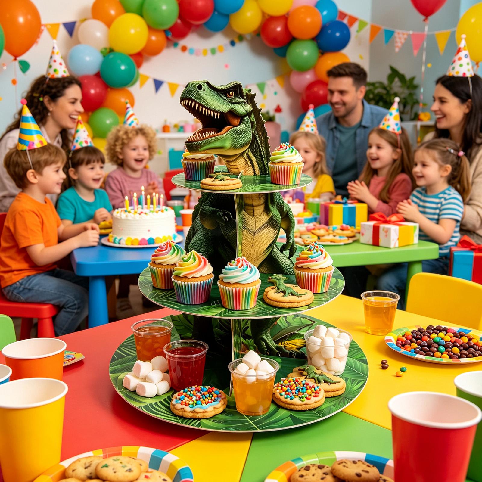 Cupcake Stand 3 Tiers Dinosaur - đánh giá và giá Home Bar Shelf