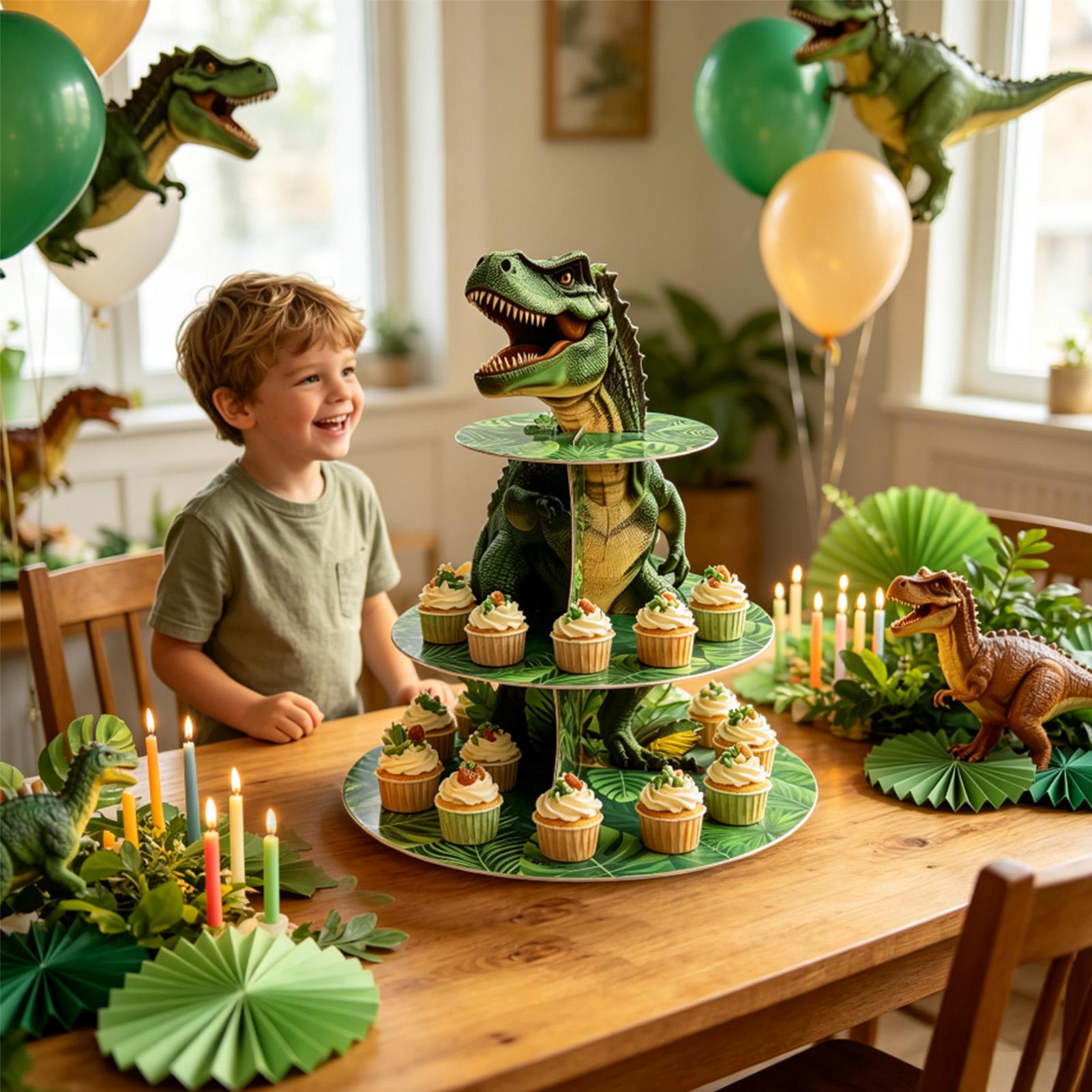 Cupcake Stand 3 Tiers Dinosaur - đánh giá và giá Home Bar Shelf