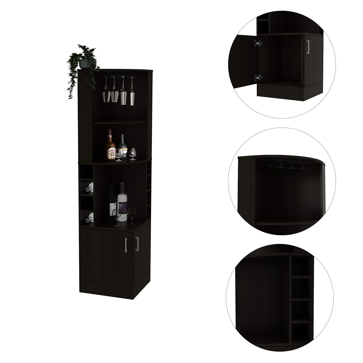 Corner Bar Cabinet with 2 Shel - đánh giá và giá Home Bar Shelf