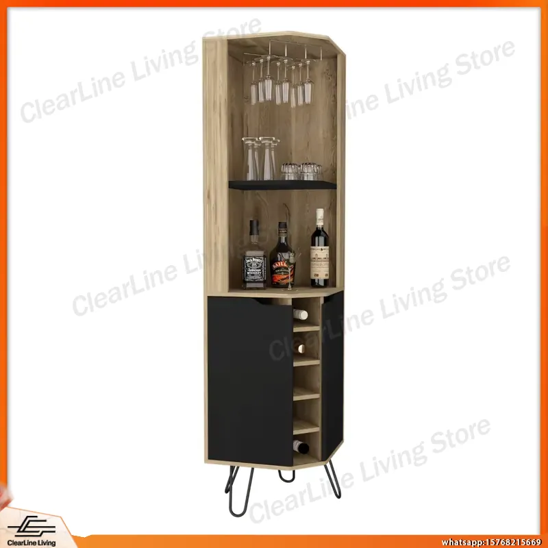 Corner Bar Cabinet with 6 Buil - đánh giá và giá Home Bar Shelf