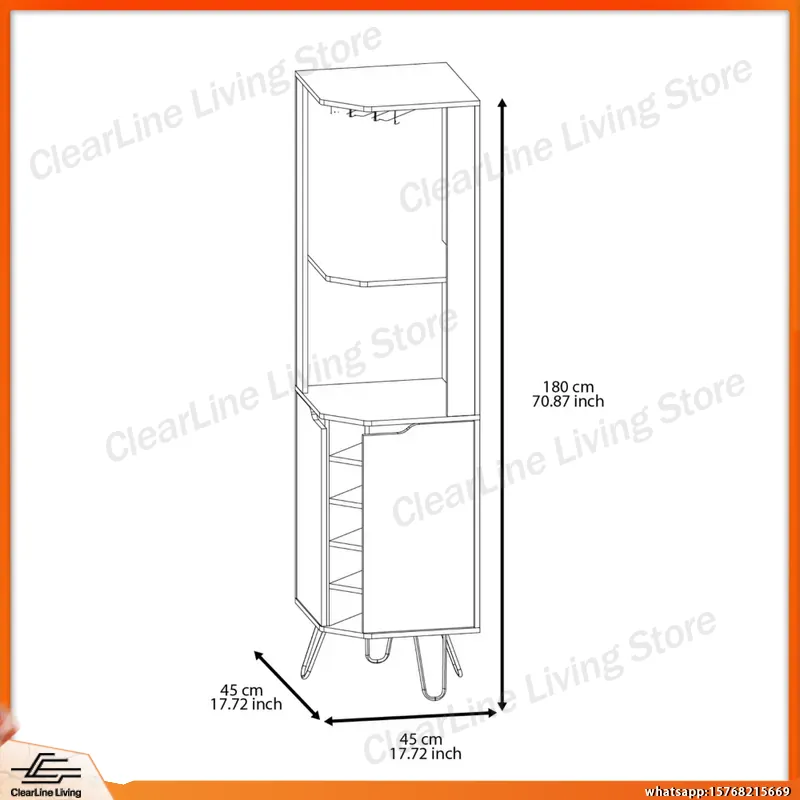 Corner Bar Cabinet with 6 Buil - đánh giá và giá Home Bar Shelf