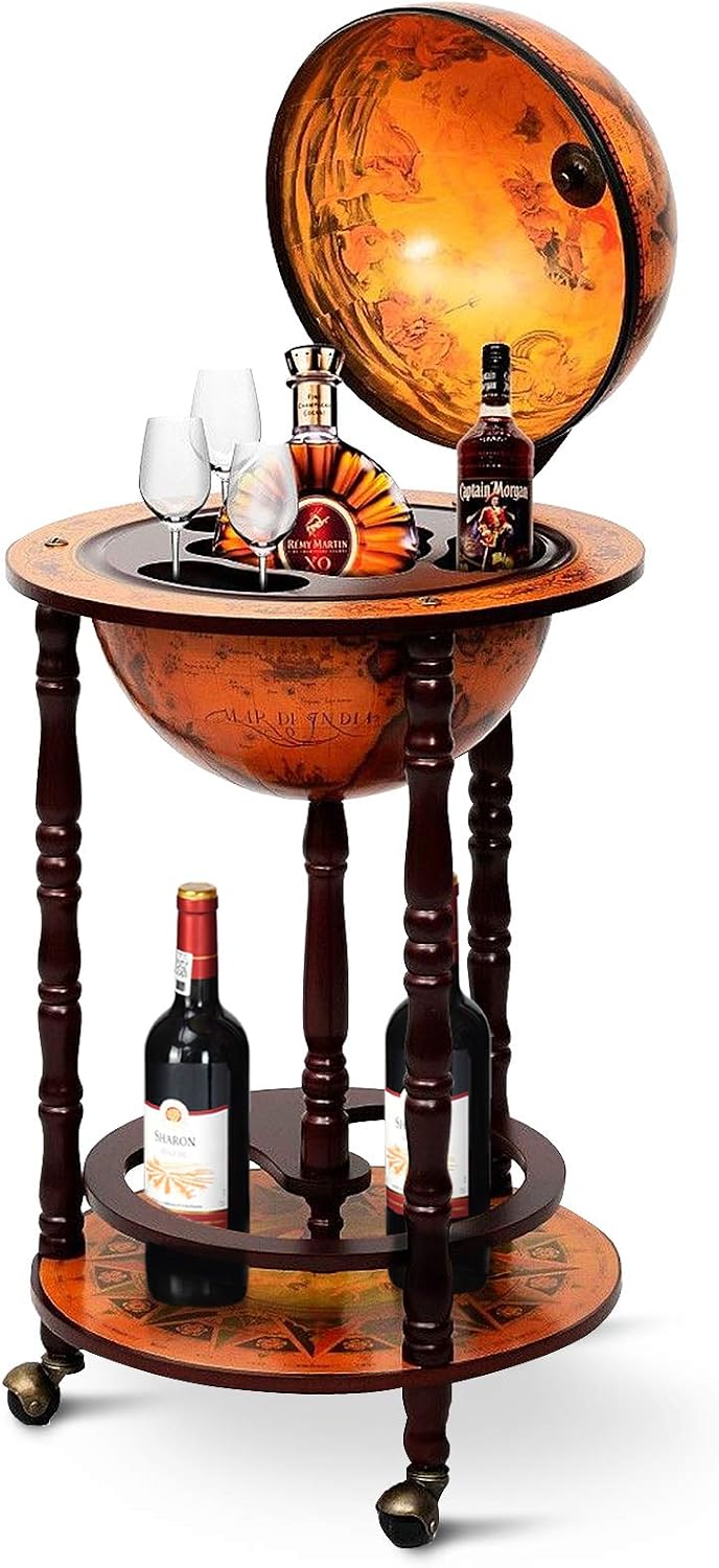 Globe Bar Cart Liquor Bar Cabi - đánh giá và giá Home Bar Shelf