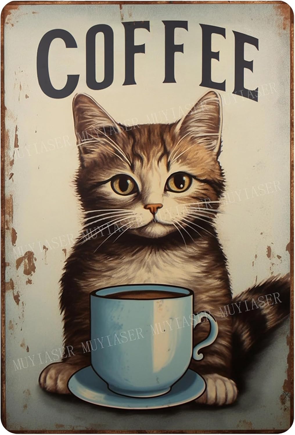 Metal Signs cat coffee retro S - đánh giá và giá Home Bar And Coffee