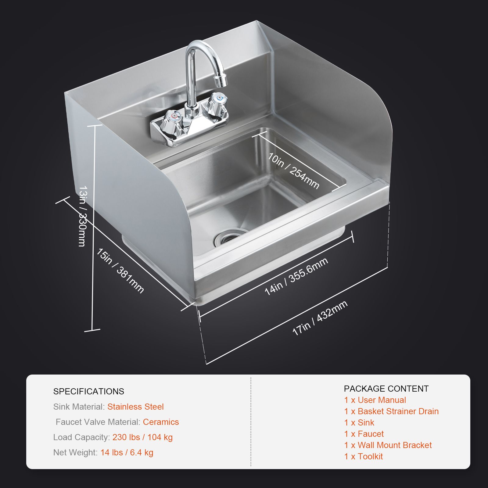 Commercial Hand Sink with Fauc - đánh giá và giá Home Bar Sink