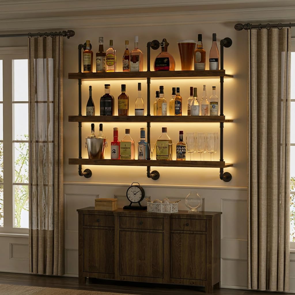 Wall Mounted Wine Rack With LE - đánh giá và giá Home Bargains