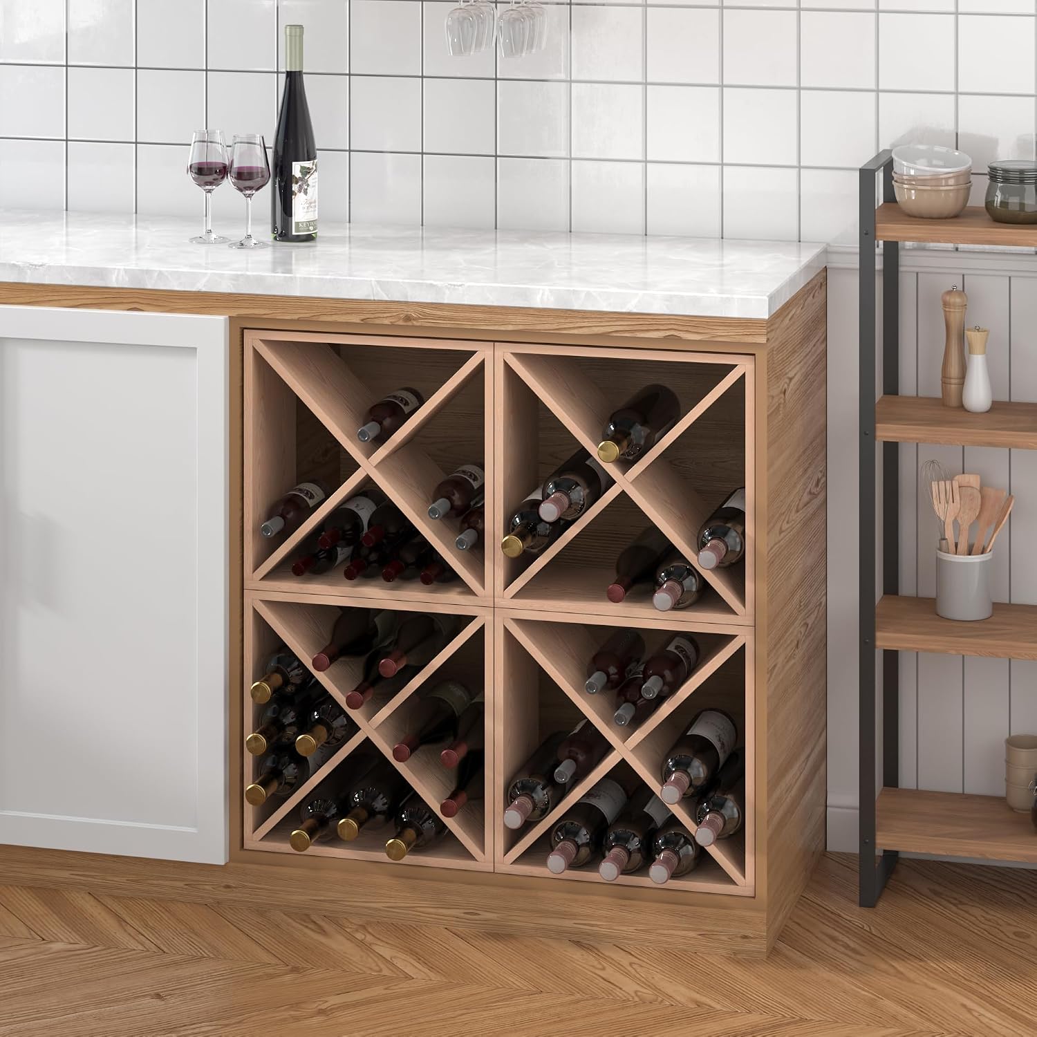 96 Bottle Wine Rack Countertop - đánh giá và giá Home Bar Shelf
