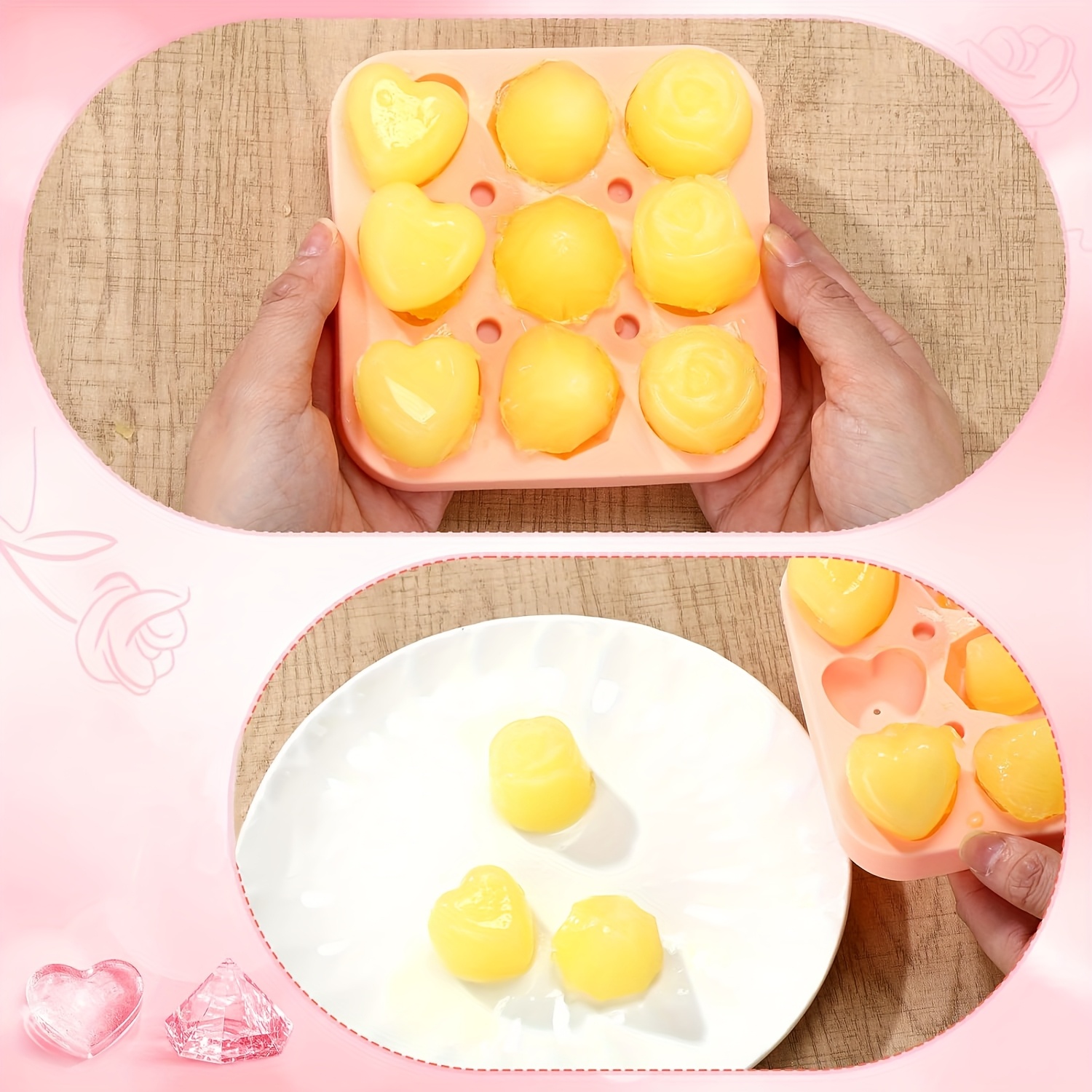 4pcs Rose Heart Diamond Ice Cu - đánh giá và giá Citrus Juicer Bar