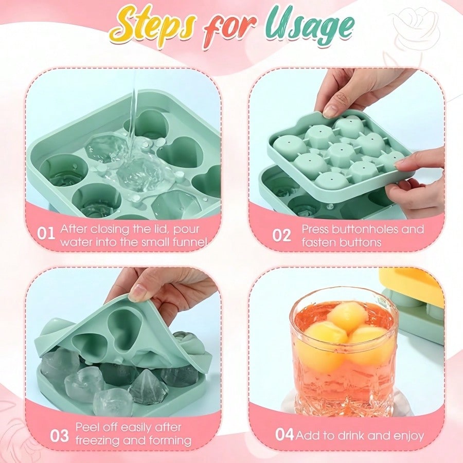4pcs Rose Heart Diamond Ice Cu - đánh giá và giá Citrus Juicer Bar