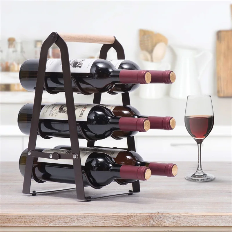 6 Bottle Iron Collapsible Stor - đánh giá và giá Home Bar Shelf