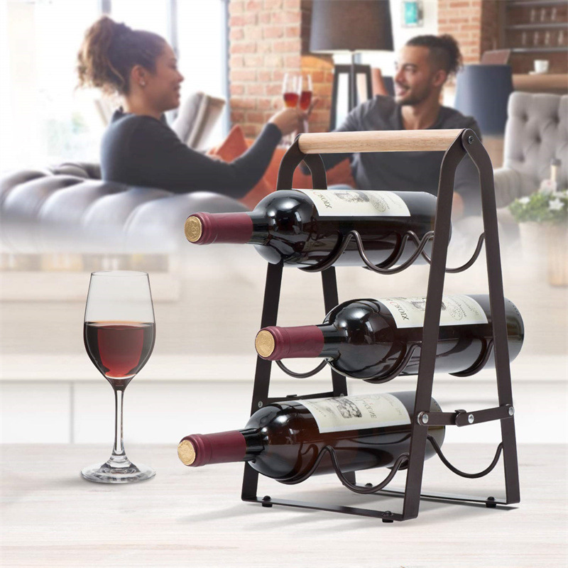 6 Bottle Iron Collapsible Stor - đánh giá và giá Home Bar Shelf