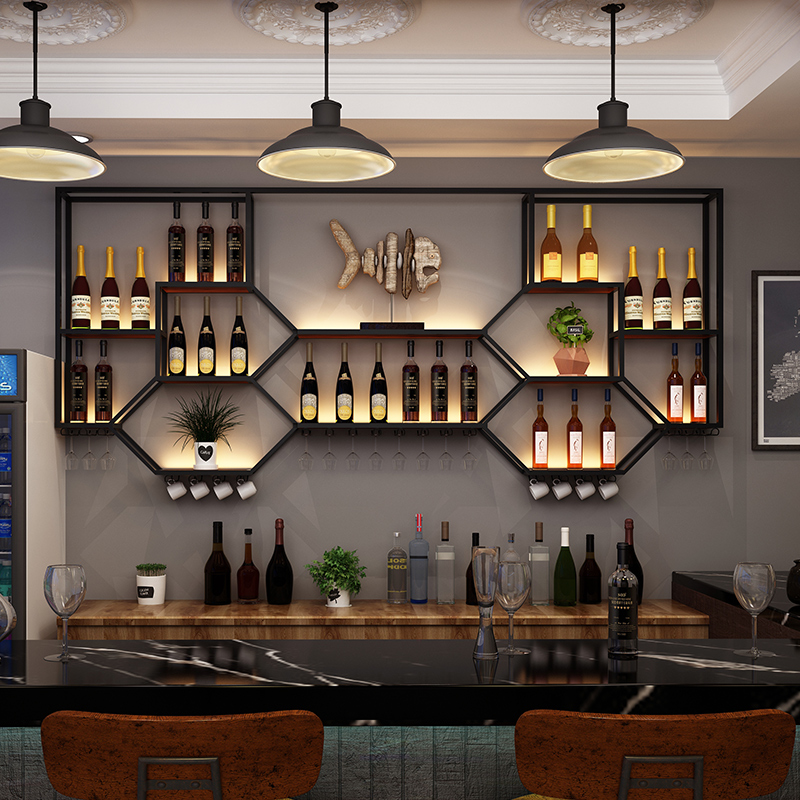 Metal Shelves Wine Cabinet Liv - đánh giá và giá Home Bar Shelf