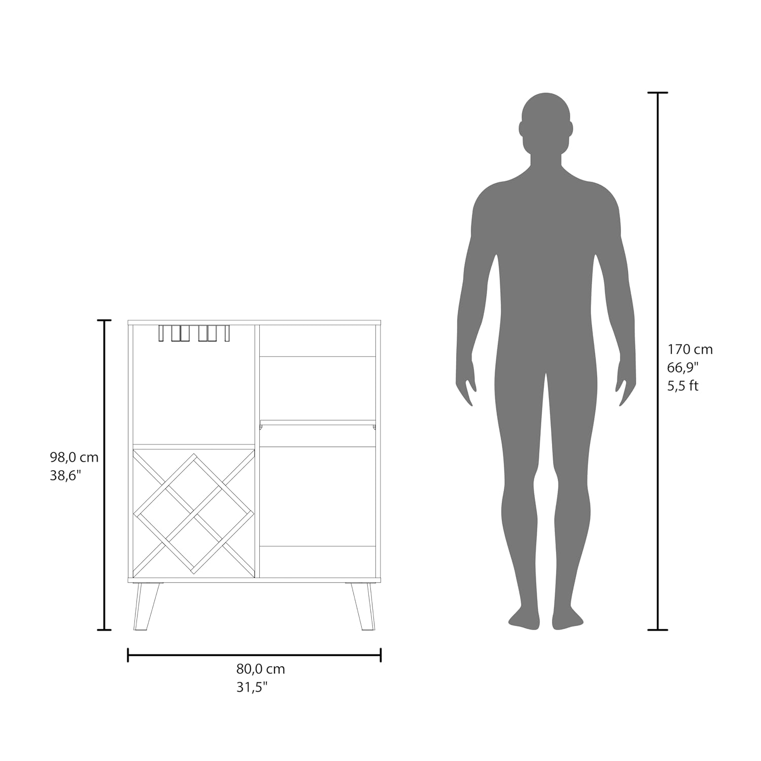 Oak Blue Bar Cabinet 4 Shelves - đánh giá và giá Home Bar Shelf